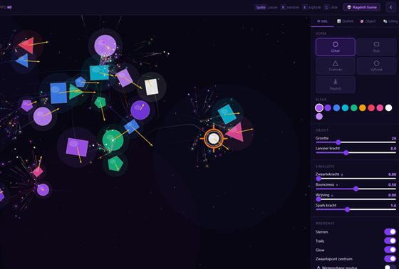 Screenshot van Space Physics simulator